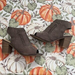 Stylish Brown Peep-Toe Ankle Boots